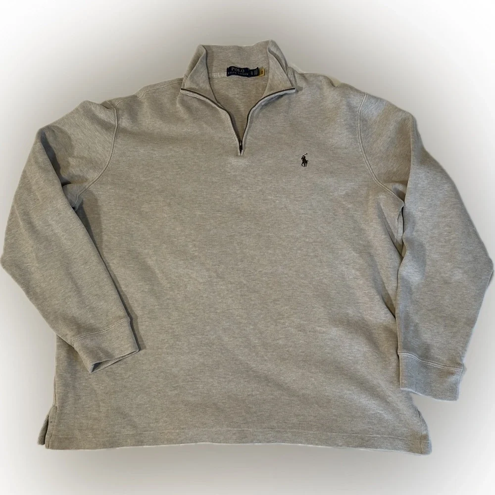 Polo Ralph Lauren Ivory Cream 1/4 Zip Sweater Men‎ XL